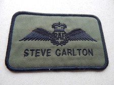 Royal Air Force Pilot Named Wing Steve Carlton Cloth Badge TA