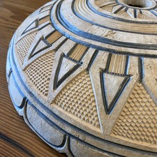 Old Vintage Carved Inked Gourd