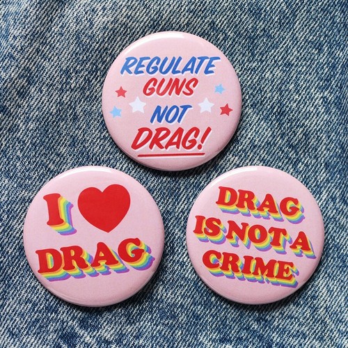 Pro drag queen button - queen,