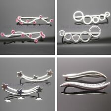 925 Sterling Silver Star Wavy Hoop Ear Vine Climber Crawler Stud Earrings UK