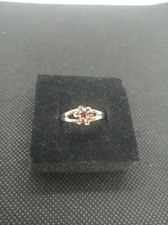 Solid silver ring with red