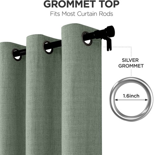 Linen curtains blackout eyelet - curtains,