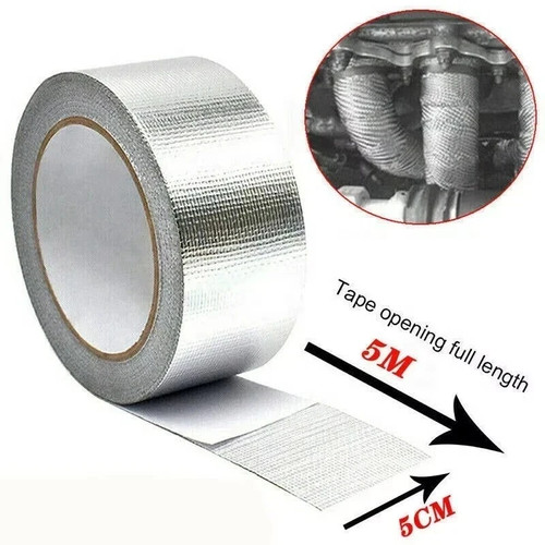 Silver exhaust heat wrap tape - exhaust,