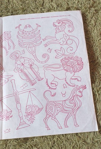 Vintage zodiac embroidery - vintage,