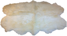 Glacier Wear Quad-Four Pelt White Sheepskin Rug/Throw shp740