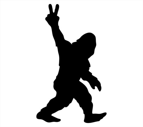 Bigfoot peace vinyl decal - bigfoot,