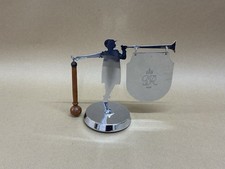 Art Deco Chrome Trumpeter Dinner Gong And Striker George VI Antique 1937