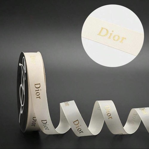 Dior cream gold ribbon - ribbon, 2.5cm