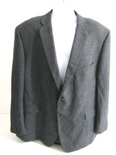 CHARLTON GRAY 54" MENS TWEED WOOL BLEND GREY CHECK BLAZER JACET SIZE R54