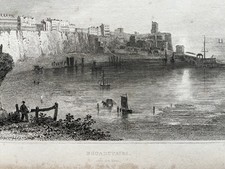 Antique view of Broadstairs from the West 1837 DUGDALE / TALLIS