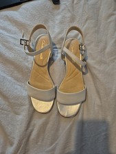 Clarks White Comi Leather Open