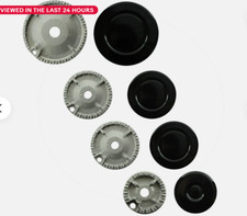 4 x Oven Cooker Gas Hob Burner Flame Cap Crown Black Small Medium Large Short