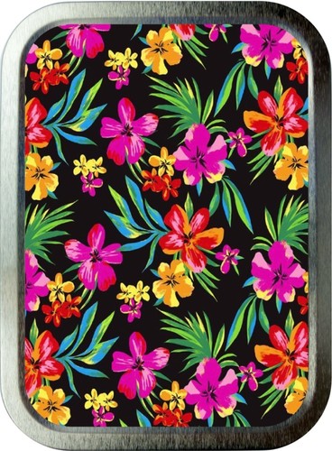 Black floral 2oz - floral, silver