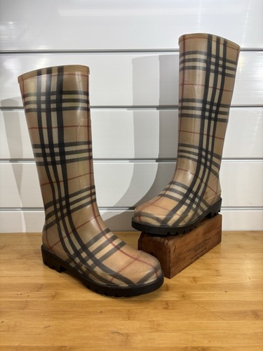 Burberry haymarket rain boots - haymarket,