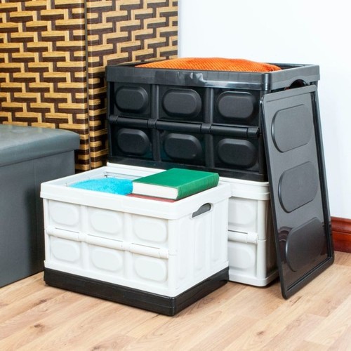 Folding storage box with lid - storage,