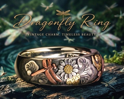 Vintage dragonfly ring - vintage, alloy