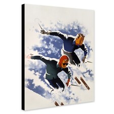 Vintage Ski Sport Wall Art by Joseph Binder 1947 - Canvas Wall Art Framed Print
