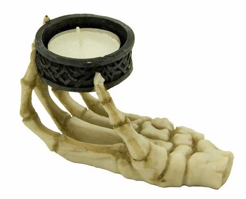 Skeleton hand tea light candle - hand,
