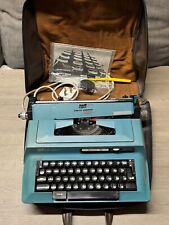 VINTAGE SMITH CORONA ELECTRA II ELECTRIC TYPEWRITER PORTABLE CASED BLUE RETRO