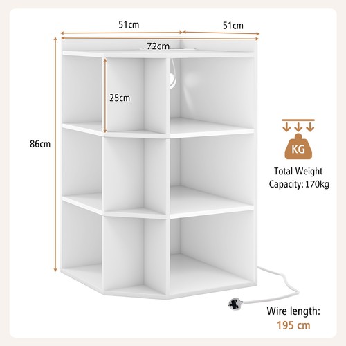 Tier corner cabinet with - 3-tier,