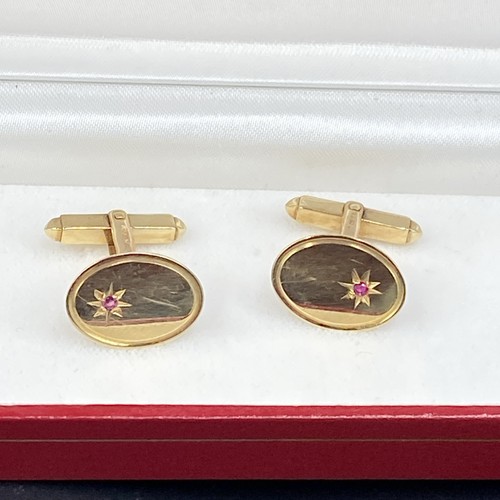 9ct gold and - gold, cufflinks