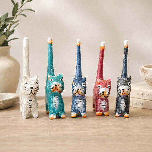 Lightweight wooden cat - wooden,