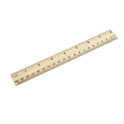 Wood ruler 20cm - 20cm, inch