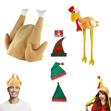 TURKEY HAT ELF HAT CHRISTMAS PARTY FANCY DRESS ACCESSORY