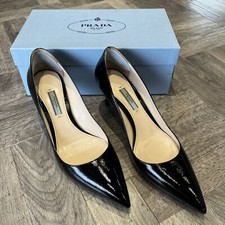 Ladies Black patent PRADA Calzature Donna Vernice 65mm Heel Stiletto size 40