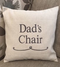 Laura Ashley Natural Austen DADS CHAIR Cushion Cover Embroidered Fathers Day