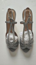 Paradox London Womens Silver Glitter Wedding Bridal Shoes Ladies Size UK 7 EU 41