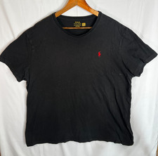 Mens Ralph Lauren Polo Black Tee Shirt XXL with red logo