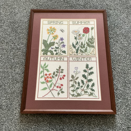Vintage embroidery flowers - vintage,