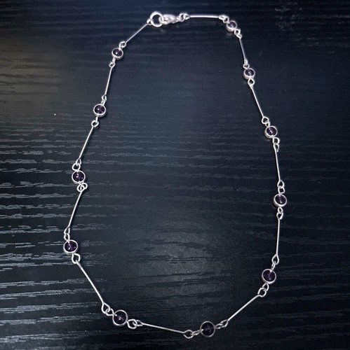 Vintage silver tone purple - vintage,