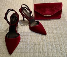 Absolutely Stunning Red Velvet LK Bennett Heels And Bag UK6/EU39. Brand New