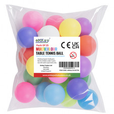 eMKay® 25 Multicoloured Ping Pong Table Tennis Balls ideal for Training art