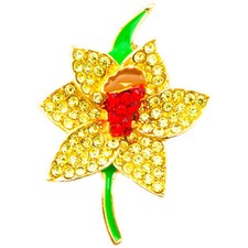 New gold daffodil - gold, rhinestone