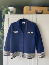 Vintage 70’s 80’s Sailor Style Cardigan Jacket Navy White