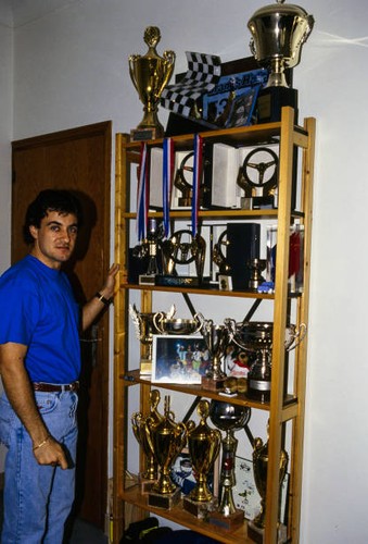 Jean alesi with his trophies - jean,