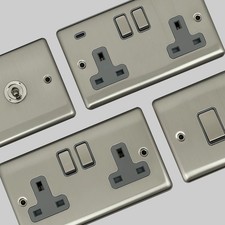 Brushed steel sockets - brushed,