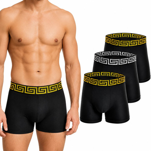 Pack mens black boxer - 3,6,