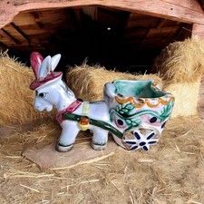 Vintage Lefton Donkey And Cart