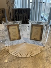Waterford  Crystal And Silver Plate 5 X 4“ pair of Picture Frames