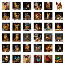 Resin Animal Art Night Light Cute Dog Series Tabletop Lamp Decoration