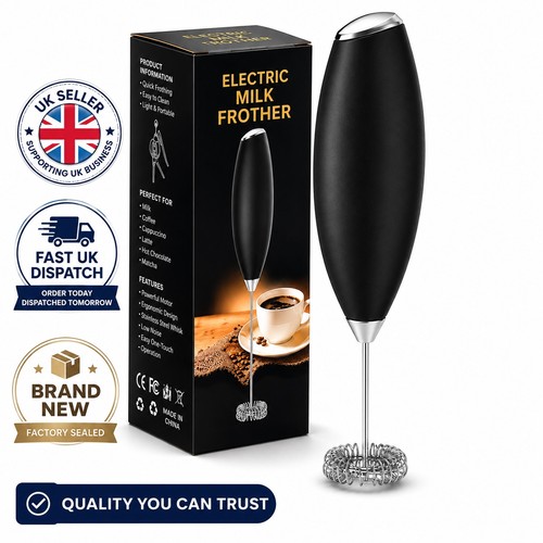 Black milk frother - black, coffee