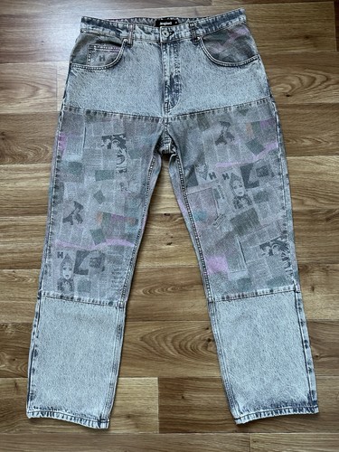 Desigual newspaper print jeans - desigual,
