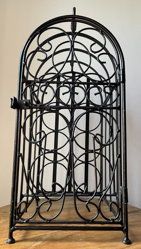 Vintage wrought iron wine - wine, rack