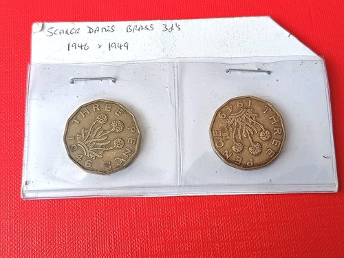 1946 1949 brass - +1949, threepence