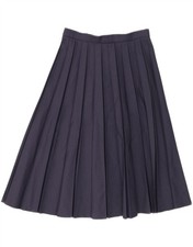 DAMART Womens Pleated Skirt UK 16 Large W32  Navy Blue Polyester DA11