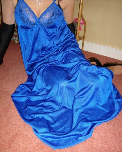 Cobalt blue silky lacy - &, long